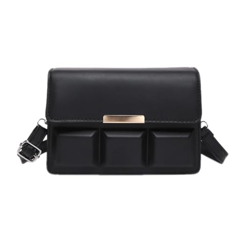 Dasbsug Funktionelle Damen-Umhängetaschen, trendig, quadratisch, Schultertasche, mit verstellbarem Riemen, für den täglichen Gebrauch, trendiges Mädchen-Accessoire, Schwarz , One Size von Dasbsug