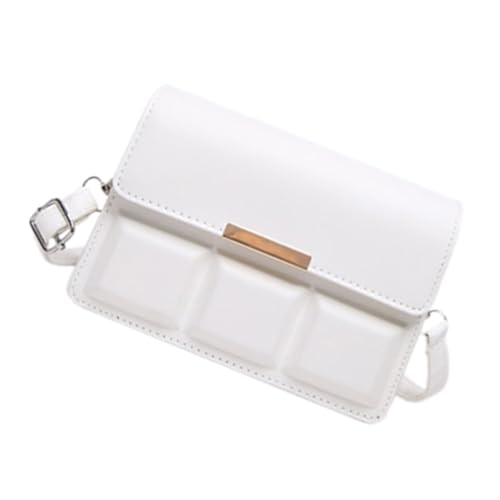 Dasbsug Funktionelle Damen-Umhängetaschen, trendig, quadratisch, Schultertasche, mit verstellbarem Riemen, für den täglichen Gebrauch, trendiges Mädchen-Accessoire, weiß, One Size von Dasbsug