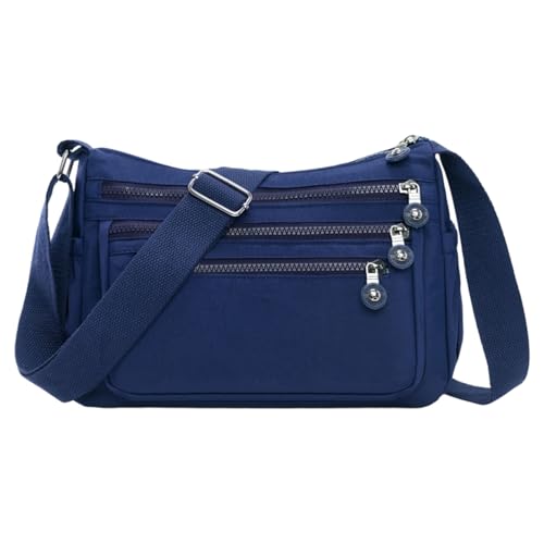 Dasbsug Geräumige Umhängetasche mit mehreren Taschen für Damen, Nylon, Tragegriff oben, Handtasche, Crossbody-Tasche für Damen, blau, One Size von Dasbsug