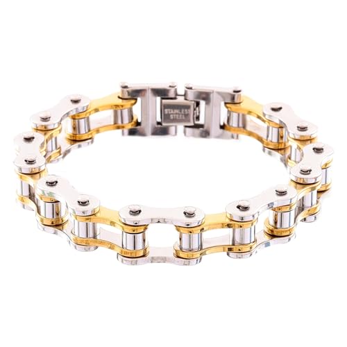 Dasbsug Herren-Armreif, Punk-Rock-Schmuck, Edelstahl, polierter Look, für den täglichen Gebrauch, bequemes Tragen, Biker, für Herren, Einheitsgröße, Wie beschrieben von Dasbsug