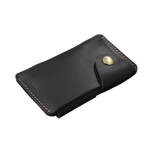 Dasbsug Kleine Kreditkartenhalter für Damen und Herren, Münzgeldbörse, Organizer, Geldbörse, Lederetui mit Knopfverschluss, kleine Kreditkartenfächer, Geldbörse, Organizer mit Schnappverschluss von Dasbsug