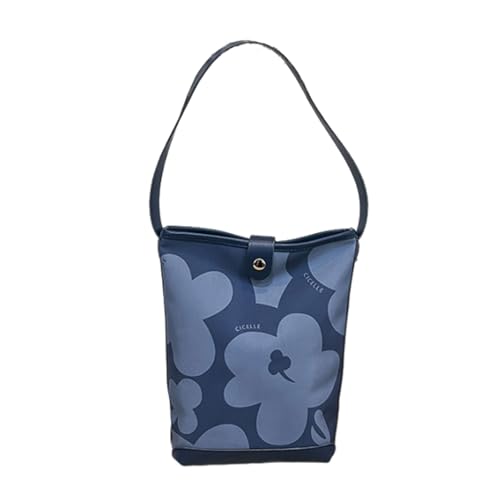 Dasbsug Lässige Handtasche mit Aufdruck für Damen, PU-Schultertaschen, Einkaufstasche für Damen, mit reichlich Stauraum und einfacher Organisation, stilvolles Accessoire für Damen, blau, One Size von Dasbsug