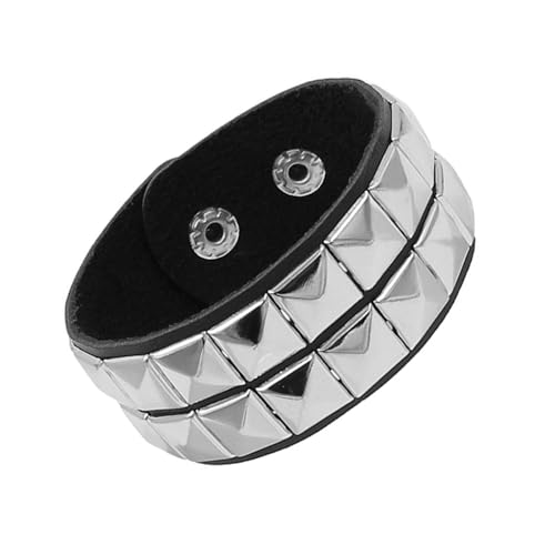 Dasbsug Leder-Punk mit quadratischen Nieten, Statement-Lederstruktur, perfekt für Rock-Enthusiasten und Trendsetter, Unisex-Punk-Schmuck, Einheitsgröße, Wie beschrieben von Dasbsug