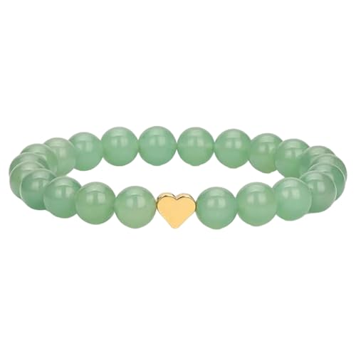 Dasbsug Mehrfarbiger, glatter Kristall-Herz-Anhänger mit stabiler Stretchschnur für Damen und Herren, Unisex, Stretch-Kristall-Herz-Schmuck, Einheitsgröße, Wie beschrieben von Dasbsug