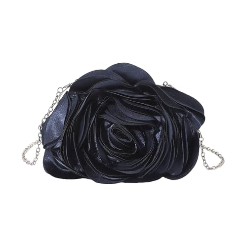 Dasbsug Modische Satin-Clutch mit Rosenblüten und abnehmbarer Kette für formelle Anlässe, Damen-Schulter-Handtasche, Geldbörse, abnehmbare Kette, B, One Size Dasbsug Modische Satin-Clutch mit Rosenblüten und abnehmbarer Kette für formelle Anlässe, Damen-Schulter-Handtasche, Geldbörse, abnehmbare Kette, B, One Size von Dasbsug