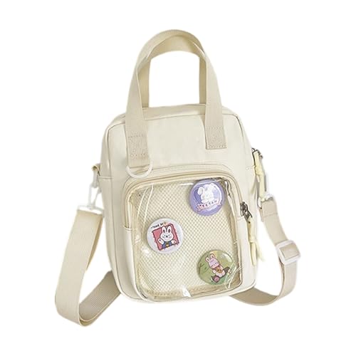Dasbsug Modische Umhängetasche mit Anime-Druck, verschleißfest, leicht zu reinigen, Umhängetasche, verstellbarer Riemen für Schule und Reisen, Anime-Thema, lässige Tasche, weiß, One Size von Dasbsug