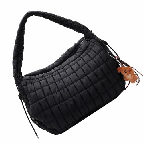 Dasbsug Modische gesteppte Umhängetasche für Damen, bequeme und praktische Umhängetaschen, Umhängetasche für alltägliche Abenteuer, modische Tasche für Damen, Schwarz , One Size von Dasbsug