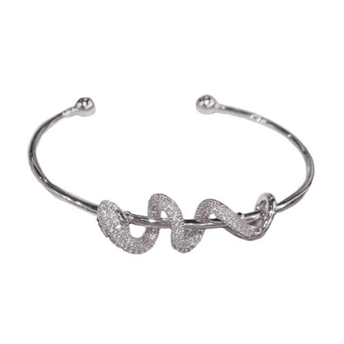 Dasbsug Multifunktionaler Armreif mit Schlange, offen, geometrisch, breite Manschette, verstellbare Öffnung, verstellbares Armband, Geschenk für Damen, eleganter Damenschmuck, Einheitsgröße, Wie von Dasbsug