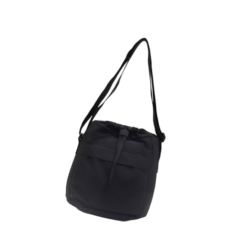 Dasbsug Nylon-Umhängetasche, leicht und praktisch, Schultertasche, Reise-Eimer, Geldbörse, Umhängetasche mit verstellbarem Riemen für Damen, Schwarz , One Size von Dasbsug