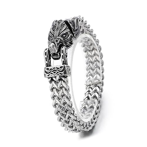 Dasbsug Offener Mund Wolf/Schlange/Falken für Herren, Gothic-Tier-Armband, Punk-Schmuck, elegantes Festival-Accessoire, Gothic, für Herren, Einheitsgröße, Wie beschrieben von Dasbsug
