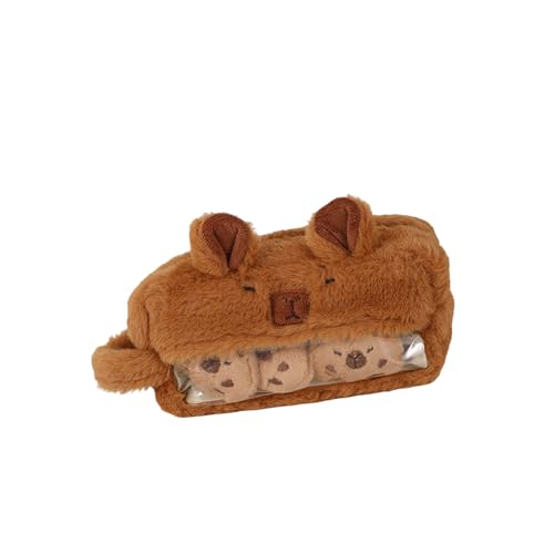 Dasbsug Plüsch-Bleistift-Organizer für Kinder, Schule, Schreibwaren, Tasche, flauschiger Stifthalter, Federmäppchen mit glatten Reißverschlüssen, Schreibwaren, Tragetaschen, B von Dasbsug