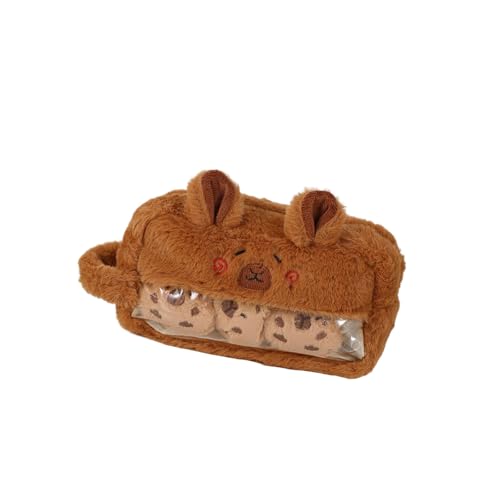 Dasbsug Plüsch-Bleistift-Organizer für Kinder, Schule, Schreibwaren, Tasche, flauschiger Stifthalter, Federmäppchen mit glatten Reißverschlüssen, Schreibwaren, Tragetaschen, C von Dasbsug