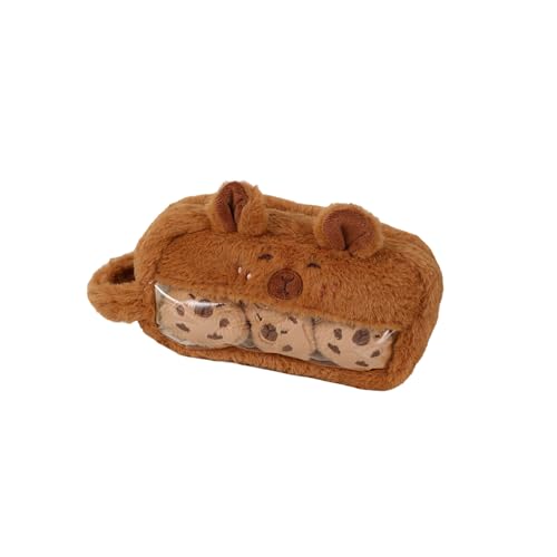 Dasbsug Plüsch-Bleistift-Organizer für Kinder, Schule, Schreibwaren, Tasche, flauschiger Stifthalter, Federmäppchen mit glatten Reißverschlüssen, Schreibwaren, Tragetaschen, a von Dasbsug