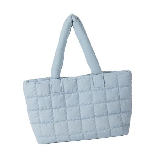 Dasbsug Praktische Handtasche mit großem Fassungsvermögen, lässige Daunen, Baumwolle, weich gepolstert, Tragegriff oben, für Bürobesprechungen und kurze Reisen, stilvolle Bürohandtasche, blau, One von Dasbsug