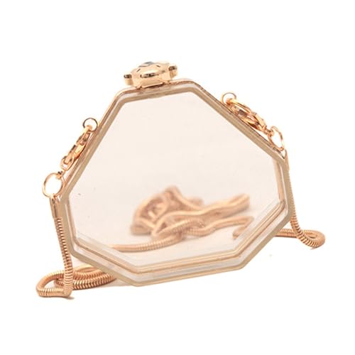 Dasbsug Quadratische transparente Acryl-Tasche für Mädchen, Acryl, Schultertasche, Umhängetasche, Mehrzweck, für Make-up und Zubehör, transparentes Gelee, 03style, One Size von Dasbsug