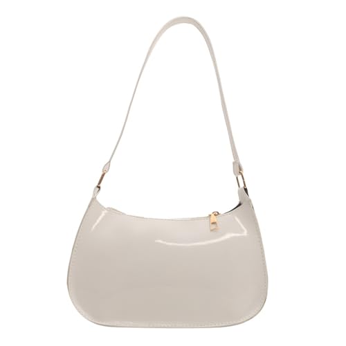 Dasbsug Retro PU Leder Umhängetasche für Frauen Elegant Achsel Satchel Geldbörse Modische Abendhandtasche Achsel Damen Night Out Bag, weiß, One Size von Dasbsug