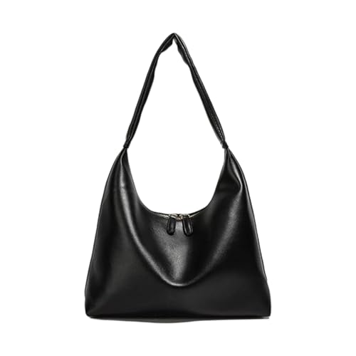 Dasbsug Schultertasche für Damen, Abendtasche, Handtasche, PU-Leder, Unterarmtasche mit Reißverschluss, einfache Hoboes-Handtasche, Clutch, Geldbörse mit Reißverschluss, Schwarz , Einheitsgröße Dasbsug Schultertasche für Damen, Abendtasche, Handtasche, PU-Leder, Unterarmtasche mit Reißverschluss, einfache Hoboes-Handtasche, Clutch, Geldbörse mit Reißverschluss, Schwarz , Einheitsgröße von Dasbsug