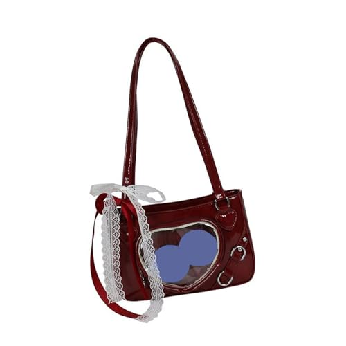 Dasbsug Stilvolle Abendtasche mit Spitzenverzierung, Umhängetasche, Handtasche, PU-Leder, Schultertaschen, Abendtasche für den täglichen Gebrauch, zum Sammeln, B, Einheitsgröße von Dasbsug