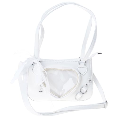 Dasbsug Stilvolle Abendtasche mit Spitzenverzierung, Umhängetasche, Handtasche, PU-Leder, Schultertaschen, Abendtasche für den täglichen Gebrauch, zum Sammeln, weiß, Einheitsgröße von Dasbsug