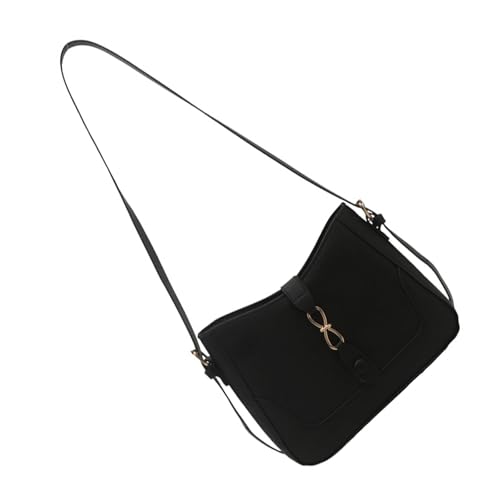 Dasbsug Stilvolle Umhängetasche für Damen, modische Handtasche mit verstellbarem Riemen, PU-Leder, Crossbody-Geldbörse, Unterarmtaschen, elegante Damenhandtasche, Schwarz , One Size von Dasbsug