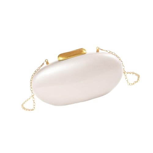 Dasbsug Trend Eggs Shaped Abend-Clutches Tasche für Frauen Mädchen Hochzeit Handtasche Geldbörse Kettenriemen Schulter Acryl Frauen Clutch Kette Riemen Crossbody Eier geformte Geldbörse Handtasche von Dasbsug