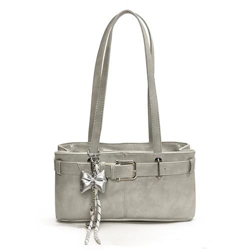 Dasbsug Trendige Umhängetasche aus PU-Leder für Damen, funktionale Achseltasche, luxuriöse Achseltasche, für Studenten und Arbeiten, grau, One Size von Dasbsug