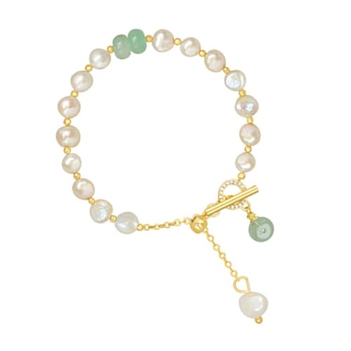 Einzigartige Damen-Halskette mit unregelmäßigen Perlen und Kristallkette. Modischer Handgelenkschmuck für modisches Statement-Outfit von Dasbsug