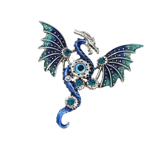 Einzigartige Drachen-Design-Brosche aus Legierung für Damen und Herren, tragbar, stabile Legierung, für lässige oder formelle Outfits, Drachenförmiger Anstecknadel, Einheitsgröße, Wie beschrieben von Dasbsug