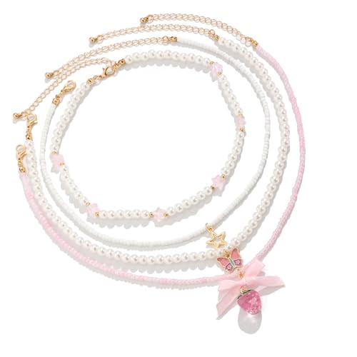 Elegante Halskette mit Schleife, Erdbeer-Anhänger, Dekoration für trendige Frauen, Modeschmuck, Statement-Stücke, Erdbeer-Charm-Halskette von Dasbsug