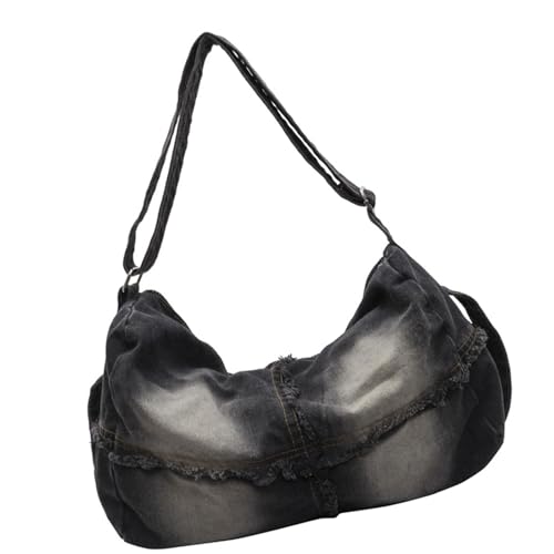 Elegante Jean-Umhängetasche, Umhängetasche, modische Umhängetasche, Mehrzwecktasche, lässiges Accessoire für Reisen und Arbeit, lässige Umhängetasche, Schwarz , One Size von Dasbsug