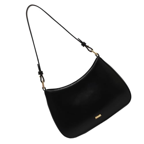 Elegante Schultertasche, PU-Leder, Unterarmtasche, einfarbig, Handtasche, Handtasche für Frauen, die eine einzigartige modische Abendtasche suchen, Schwarz , One Size von Dasbsug