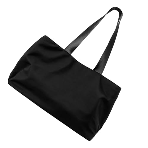 Geräumige Damen Schultertasche Casual Handtasche Große Kapazität Shopper Taschen mit Komfortabler Griff zum Tragen Praktische Nylon Umhängetasche, Schwarz , One Size von Dasbsug