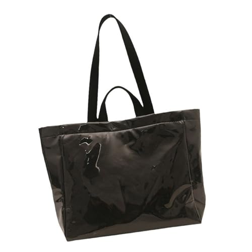 Geräumige PVC-Umhängetasche für den täglichen Gebrauch, leichte Unterarmtaschen, Handtasche für Pendler, Einkaufen, Reisen, unverzichtbare übergroße Umhängetasche für den täglichen Gebrauch, Schwarz von Dasbsug