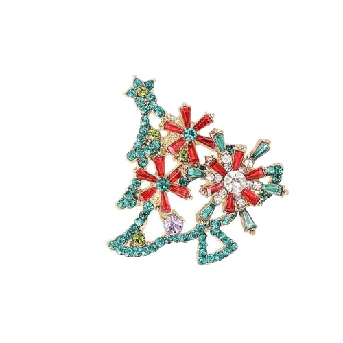 Glitzernde Kristall-Weihnachtsbaum-Anstecknadel, festlicher Schmuck, festliches Outfit, Accessoire, stabile Partykleidung, Geschenk, elegante Strass-Anstecknadel, Einheitsgröße, Wie beschrieben von Dasbsug