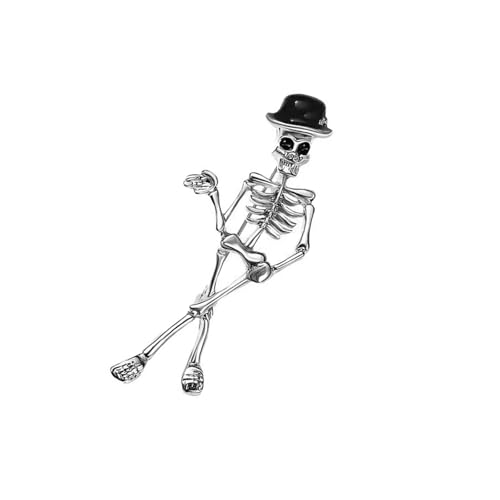 Gothic-Totenkopf-Brosche für Damen, stabile Legierung, Schmuck, detaillierte Handwerkskunst, vielseitig, sicherer Verschluss, einzigartiges Geschenk, Gothic-Totenkopf-Schmuck, Einheitsgröße, Wie von Dasbsug