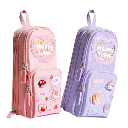 Großes Federmäppchen, hohe Kapazität, Stifthalter, 3 Fächer, Stift-Organizer, Reise-Make-up-Tasche für Büro, Schule, Reisen, großes Fassungsvermögen, C von Dasbsug