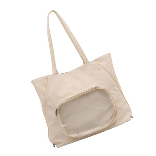 Handtasche im japanischen Stil, Cartoon-Patchwork, Schultertasche mit viel Platz für wichtige Aufbewahrung, Outdoor-Aktivitäten, Einkaufstasche, weiß, One Size von Dasbsug