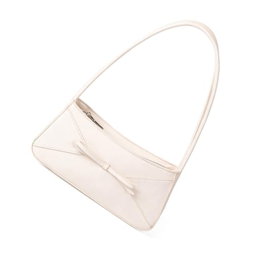 Handtasche im koreanischen Stil, kreative Schultertasche mit Schleifen, Ornament, lässige Unterarmtaschen für Frauen, die Mode und Stile suchen, Damenhandtasche, weiß, Einheitsgröße von Dasbsug