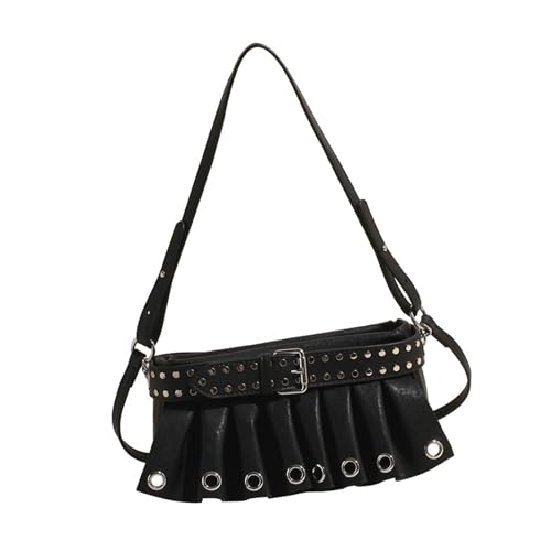 Herbst Winter Crossbody Tasche für Frauen Retro Schulter Achsel Trendy Achsel Mode Handtasche Pendeln Frauen Handtasche Schulter Retro Crossbody Stilvolle Achsel für den Alltag, Schwarz , One Size von Dasbsug