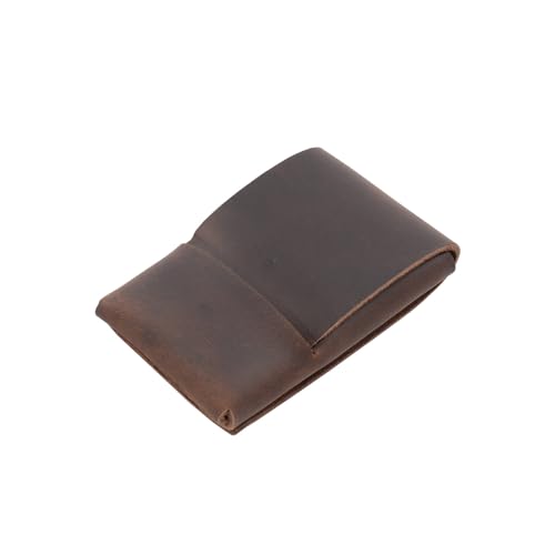Kartenhalter aus Leder, für Kreditkarten, Münzen, Geldbörse, handgefertigt, Retro-Stil, für Reisen und den täglichen Gebrauch, Kaffeebraun von Dasbsug