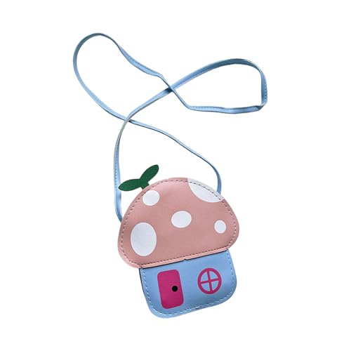 Kinder-Messenger-Tasche, modernes Pilz-Design, leicht, PU-Leder, Schultertasche, mit verstellbarem Riemen, Reißverschluss, a, One Size von Dasbsug