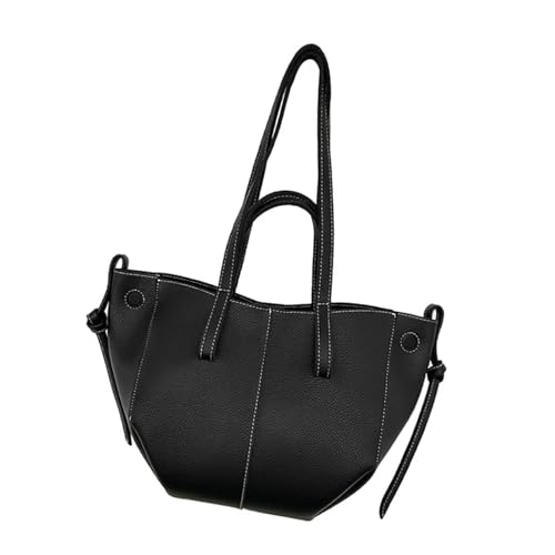 Koreanische Mehrzweck-Umhängetasche, PU-Leder, große Kapazität, stilvolle Damen-Tragetasche für Pendler und Studenten, tägliche Einkaufstasche, Schwarz , One Size von Dasbsug