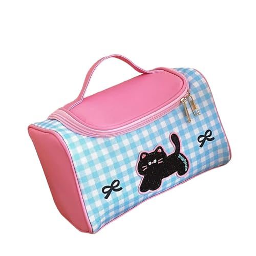 Kosmetiktasche mit Cartoon-Kätzchen-Motiv, große Kapazität, Kulturbeutel, Reiseaufbewahrung, für Damen, große Kapazität, Kosmetiktasche, Reise-Kulturbeutel, Cartoon-Kätzchen-Make-up, a, Mass Beauty von Dasbsug