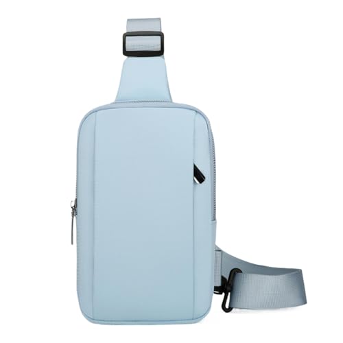 Leichte Brusttasche für den lässigen Gebrauch, praktische Schulter-Crossbody-Tasche mit verstellbarem Riemen für verschiedene Anlässe, Brusttasche, hellblau, One Size von Dasbsug