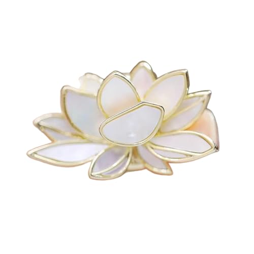 Lotus-Brosche mit Kristallen, nahtlos, bequem, formell oder leger, dekorativer Schmuck, fließende Lotus-Brosche, Einheitsgröße, Wie beschrieben von Dasbsug