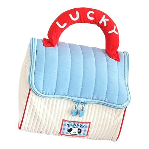 Make-up-Tasche, Handtasche, geräumiger Innenraum, Reise-Kulturbeutel, geeignet für den täglichen Pendel und kurze Reisen, tragbarer Kosmetik-Organizer, blau, Mass Beauty von Dasbsug