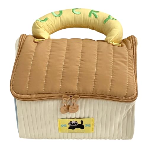 Make-up-Tasche, Handtasche, geräumiger Innenraum, Reise-Kulturbeutel, geeignet für den täglichen Pendel und kurze Reisen, tragbarer Kosmetik-Organizer, braun, Mass Beauty Make-up-Tasche, Handtasche, geräumiger Innenraum, Reise-Kulturbeutel, geeignet für den täglichen Pendel und kurze Reisen, tragbarer Kosmetik-Organizer, braun, Mass Beauty von Dasbsug