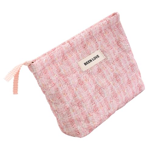 Make-up-Tasche mit großem Fassungsvermögen, gesteppt, Kulturbeutel, Reise-Kosmetik-Organizer, ästhetisch, tragbar, großes Fassungsvermögen, gesteppter Kulturbeutel für Damen, a, Mass Beauty von Dasbsug