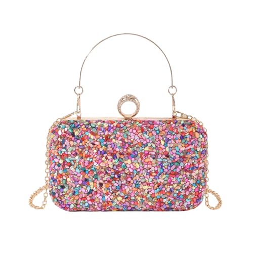 Mehrfarbige Strass-Handtasche für Damen, funkelnde Abendtasche, Abendtasche, geeignet für Hochzeiten, Partys, Verabredungen, Abschlussbälle, Event-Tasche, 01style, One Size von Dasbsug