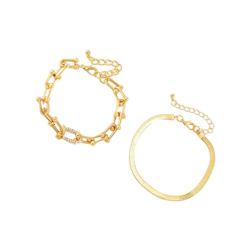 Mehrzweck-U-Link-Kristall-Set, verstellbar, stapelbar, Schmuck, Geschenke, Mode-Accessoire für Damen, für den täglichen Gebrauch, trendiges Stapeln, Einheitsgröße, Wie beschrieben von Dasbsug